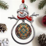 Pattern 1 Metal Snowman Ornament Front