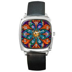 Pattern 2a Pattern 2 Square Metal Watch by 2607694