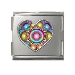 Pattern 3 Mega Link Heart Italian Charm (18mm)