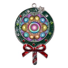 Pattern 3 Metal X mas Lollipop With Crystal Ornament