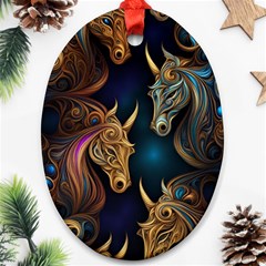 Pattern With Horses Ornament (oval)