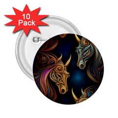 Pattern With Horses 2 25  Buttons (10 Pack)  by 2607694a