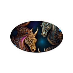 Pattern With Horses Sticker Oval (10 Pack) by 2607694a