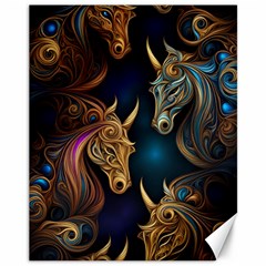 Pattern With Horses Canvas 11  X 14  by 2607694a