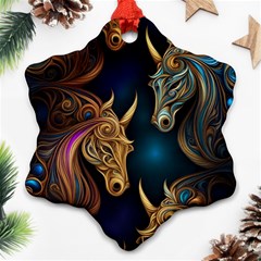 Pattern With Horses Ornament (snowflake)