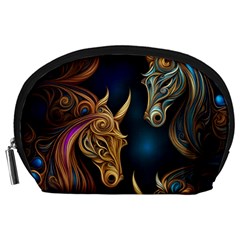 Pattern With Horses Accessory Pouch (large) by 2607694a