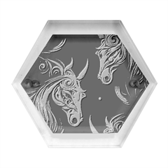 Pattern With Horses Hexagon Wood Jewelry Box by 2607694a