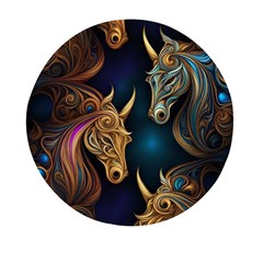 Pattern With Horses Mini Round Pill Box by 2607694a