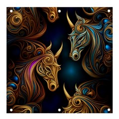 Pattern With Horses Banner And Sign 4  X 4  by 2607694a