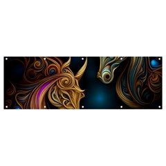 Pattern With Horses Banner And Sign 12  X 4  by 2607694a