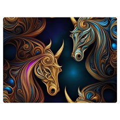 Pattern With Horses Two Sides Premium Plush Fleece Blanket (baby Size) by 2607694a