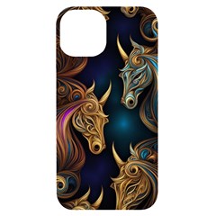 Pattern With Horses Iphone 14 Black Uv Print Case