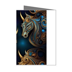 Pattern With Horses Mini Greeting Cards (pkg Of 8)