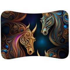 Pattern With Horses Velour Seat Head Rest Cushion by 2607694a