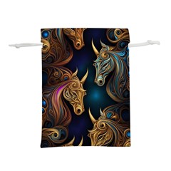 Pattern With Horses Lightweight Drawstring Pouch (l) by 2607694a