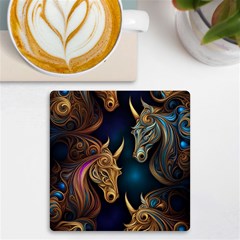 Pattern With Horses Uv Print Square Tile Coaster  by 2607694a