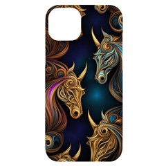 Pattern With Horses Iphone 14 Plus Black Uv Print Case by 2607694a