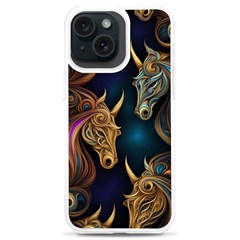 Pattern With Horses Iphone 15 Plus Tpu Uv Print Case by 2607694a