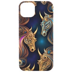 Pattern With Horses Iphone 15 Pro Black Uv Print Pc Hardshell Case