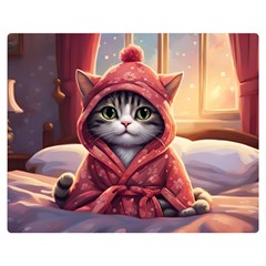 Cat 2 Two Sides Premium Plush Fleece Blanket (teen Size)