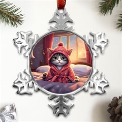 Cat 2 Metal Small Snowflake Ornament