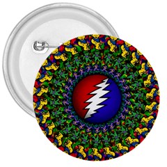 Grateful Dead Bear Pattern 3  Buttons