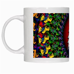 Grateful Dead Bear Pattern White Mug