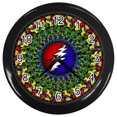 Grateful Dead Bear Pattern Wall Clock (black)