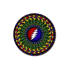 Grateful Dead Bear Pattern Rubber Round Coaster (4 Pack)