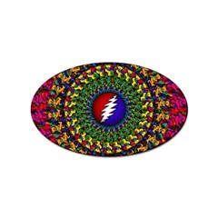 Grateful Dead Bear Pattern Sticker Oval (100 Pack) by Maspions