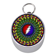 Grateful Dead Bear Pattern Mini Silver Compasses