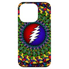 Grateful Dead Bear Pattern Iphone 14 Pro Black Uv Print Case by Maspions