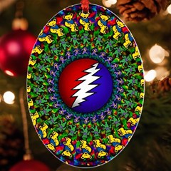 Grateful Dead Bear Pattern Uv Print Acrylic Ornament Oval by Maspions