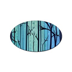 Nature Outdoors Night Trees Scene Forest Woods Light Moonlight Wilderness Stars Sticker (oval) by Grandong