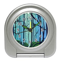 Nature Outdoors Night Trees Scene Forest Woods Light Moonlight Wilderness Stars Travel Alarm Clock by Grandong