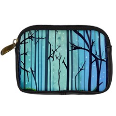 Nature Outdoors Night Trees Scene Forest Woods Light Moonlight Wilderness Stars Digital Camera Leather Case by Grandong