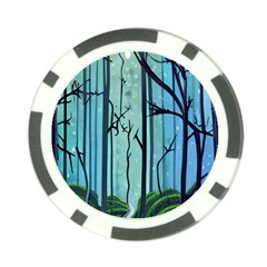 Nature Outdoors Night Trees Scene Forest Woods Light Moonlight Wilderness Stars Poker Chip Card Guard (10 Pack) by Grandong