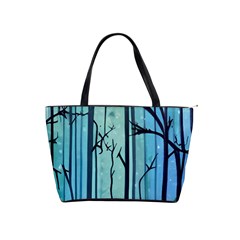 Nature Outdoors Night Trees Scene Forest Woods Light Moonlight Wilderness Stars Classic Shoulder Handbag by Grandong