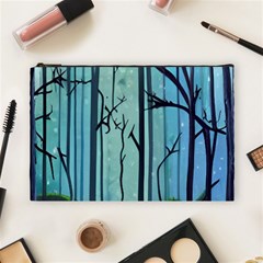 Nature Outdoors Night Trees Scene Forest Woods Light Moonlight Wilderness Stars Cosmetic Bag (large) by Grandong