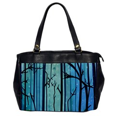 Nature Outdoors Night Trees Scene Forest Woods Light Moonlight Wilderness Stars Oversize Office Handbag by Grandong