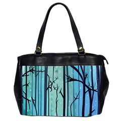 Nature Outdoors Night Trees Scene Forest Woods Light Moonlight Wilderness Stars Oversize Office Handbag (2 Sides) by Grandong