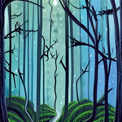 Nature Outdoors Night Trees Scene Forest Woods Light Moonlight Wilderness Stars Play Mat (square) by Grandong