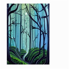 Nature Outdoors Night Trees Scene Forest Woods Light Moonlight Wilderness Stars Large Garden Flag (two Sides) by Grandong