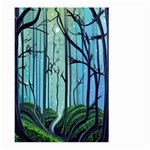 Nature Outdoors Night Trees Scene Forest Woods Light Moonlight Wilderness Stars Large Garden Flag (Two Sides) Front