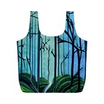 Nature Outdoors Night Trees Scene Forest Woods Light Moonlight Wilderness Stars Full Print Recycle Bag (M) Front