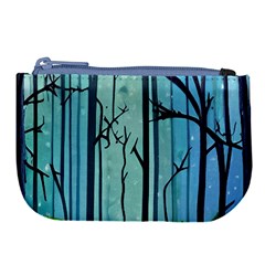 Nature Outdoors Night Trees Scene Forest Woods Light Moonlight Wilderness Stars Large Coin Purse by Grandong