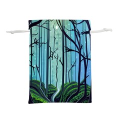 Nature Outdoors Night Trees Scene Forest Woods Light Moonlight Wilderness Stars Lightweight Drawstring Pouch (l) by Grandong