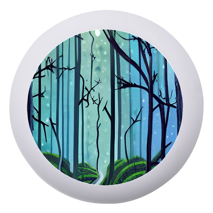 Nature Outdoors Night Trees Scene Forest Woods Light Moonlight Wilderness Stars Dento Box with Mirror