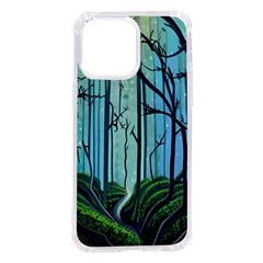 Nature Outdoors Night Trees Scene Forest Woods Light Moonlight Wilderness Stars Iphone 14 Pro Max Tpu Uv Print Case by Grandong