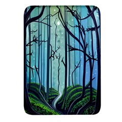 Nature Outdoors Night Trees Scene Forest Woods Light Moonlight Wilderness Stars Rectangular Glass Fridge Magnet (4 Pack) by Grandong